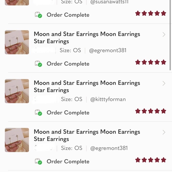 Moon and Star Earrings - Picture 4 of 14